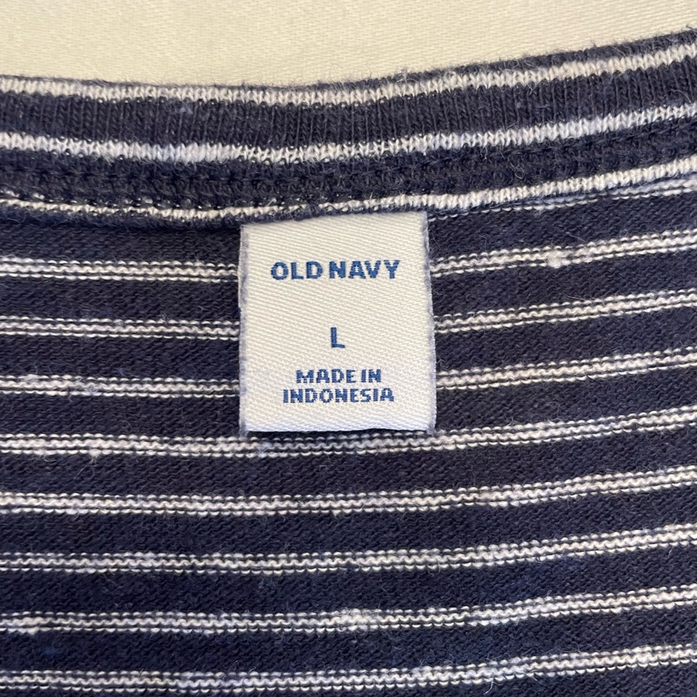 Old Navy Beachy Nautical Striped Navy & White Maxi Dress - Picture 5 of 5